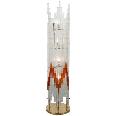 Glass Floor Lamp by Poliarte, Italy 1960