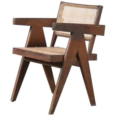 Pierre Jeanneret Office Cane Chair for Chandigarh, India, 1950