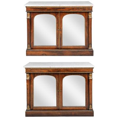 Pair of Regency period rosewood cabinets