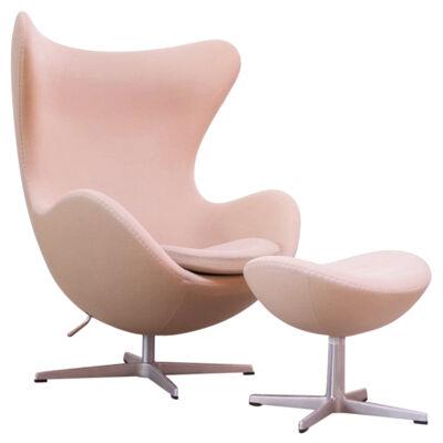 Arne Jacobsen for Fritz Hansen Egg Chair and Ottoman Distributed by Knoll