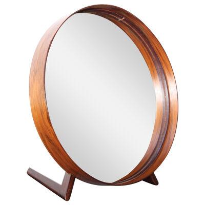 Swedish Rosewood Table Mirror by Uno and Östen Kristiansson for Luxus