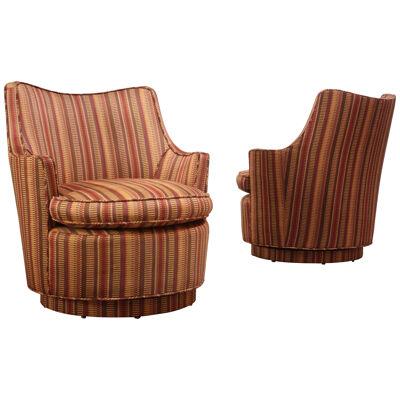 Pair of Mid-Century Modern Diminutive Swivel Chairs