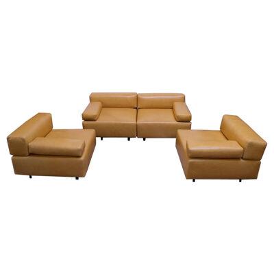 Pair of Harvey Probber "Cubo" Leather Sofas