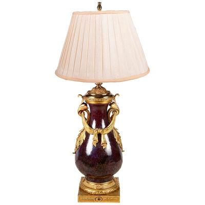 19th Century Chinese Sang de Bouf Vase / Lamp