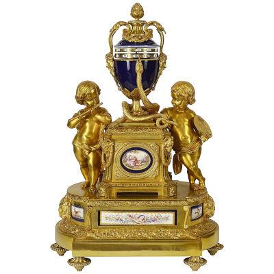 19th Century French Louis XVI style revolving mantel clock