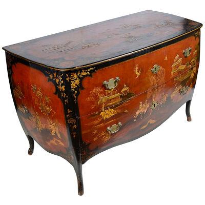 Chinoiserie lacquer commode, 18th Century Venetian style.