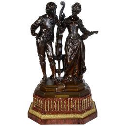 19th Century bronze statue of musicians by Ernest Rancoulet.