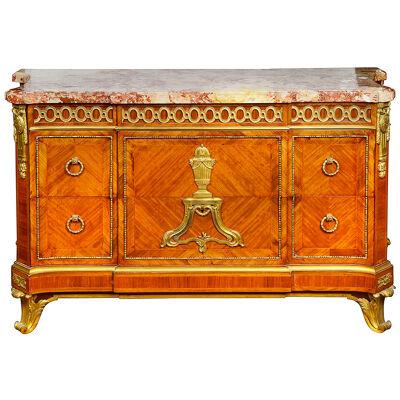19th Century Louis XVI style marble topped commode.