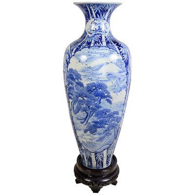 Large 19th Century Blue and White Japanese vase.