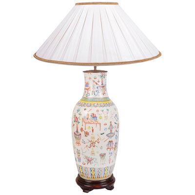 19th Century Chinese Famille Rose vase / lamp.