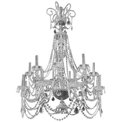 A large George III style cut glass chandelier, circa 1920