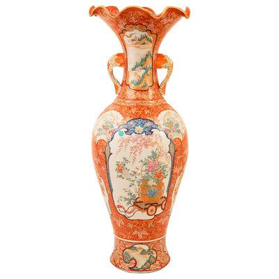 Large 19th Century Japanese Kutani vase, 36"