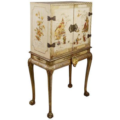 Chinoserie lacquer cabinet on stand, circa 1900