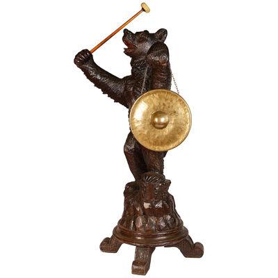 Black Forest Bear holding a Gong, 19th Century.