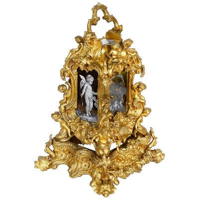 Wonderful Louis XVI style gilded ormolu ornate carriage clock.