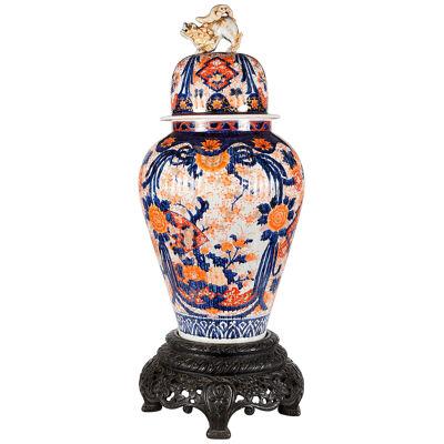 Large 19th Century Japanese Imari vase on stand 45"