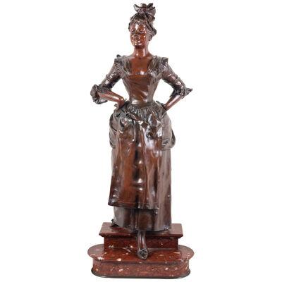 19th Century Classical Bronze Lady, by Van Der Straeten