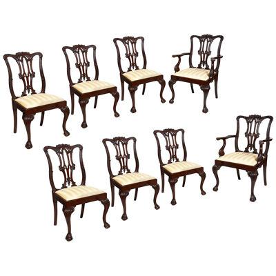 8 Chippendale style dining chairs, 19th Century