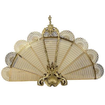 Louis XVI Style Ormolu Fan Firescreen, circa 1900