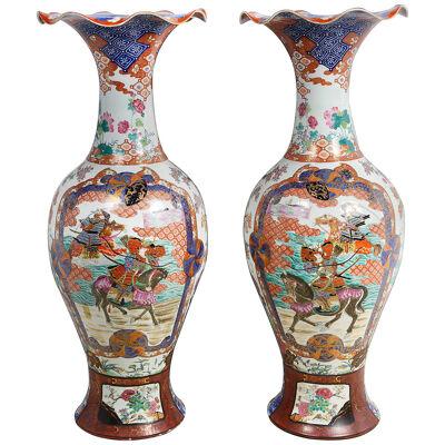 Large pair 19th Century Japanese Imari vases.