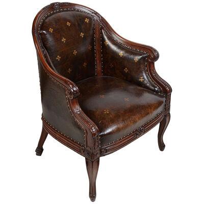 French Louis XVI style, Bergere Library chair.