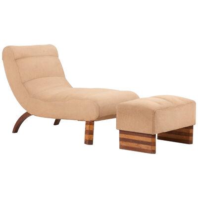 Rationalism Lounge Chair with Ottoman, Italy 1920s
