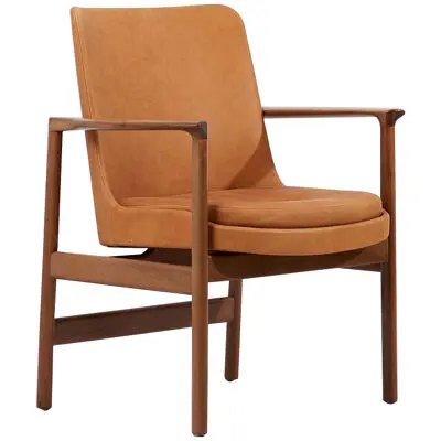 Ib Kofod-Larsen Arm or Easy Chair in new Leather, 1960s