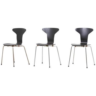 Set of 3 Mosquito Munkegård Dining Chairs by Arne Jacobsen, Denmark, 1950s