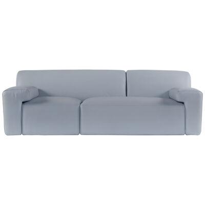 Modern Almourol Sofa Light Blue Leather Handmade in Portugal by Greenapple