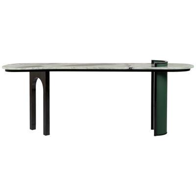 Modern Chiado Console Table Marble Leather Handmade in Portugal by Greenapple
