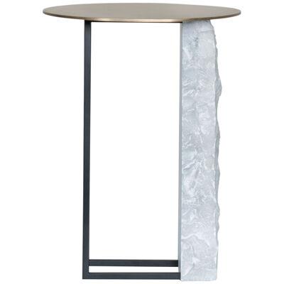 Modern Aire Side Table Marble Brass Handmade in Portugal by Greenapple