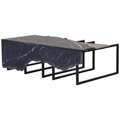 Modern Aire Coffee Table Nero Marquina Marble Handmade in Portugal by Greenapple