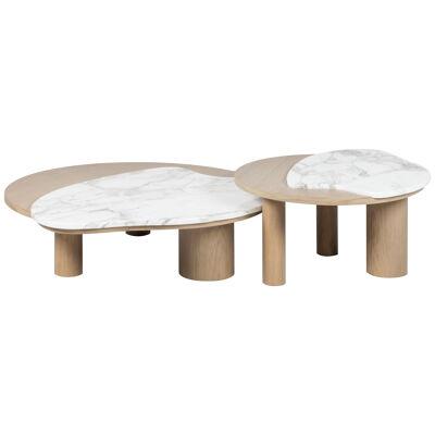 Modern Bordeira Nesting Coffee Tables Marble Handmade in Portugal by Greenapple 