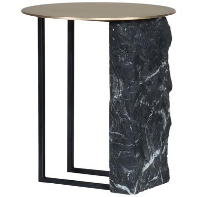 Modern Aire Side Table, Nero Marquina Marble, Handmade in Portugal by Greenapple