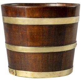 19th century mahogany brass bound planter 