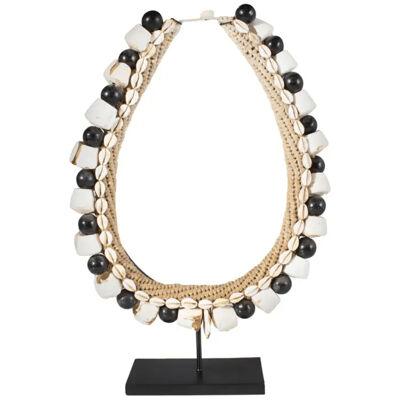 Black Shell Necklace Accessory on Stand