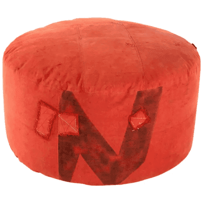 Canary Red Patchwork Ottoman