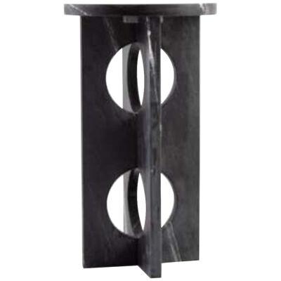 Side Table in Cross Fitted Grey Marble