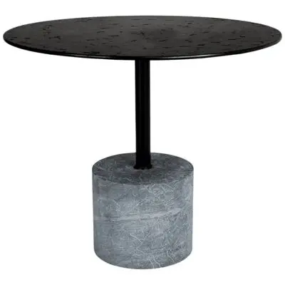 Nero Marquina Base with Steel Top Bistro Table