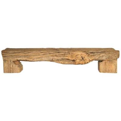 Large Scale Bench Reclaimed Elm with Architectural Block Legs