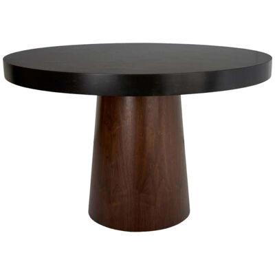 Custom Zinc and Oak Center Table
