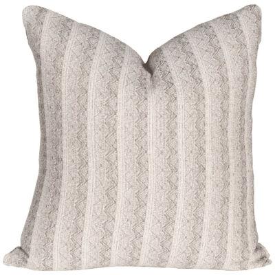 White & Gray Vintage Hmong Striped Pillow