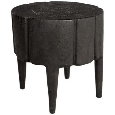 Ebonized Lychee Wood Footed Side Table