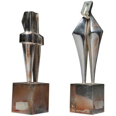 Pair of Silver Sculptures by Amelio Roccamonte for Bacci