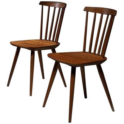 Pair of Italian 50s Wood Chairs