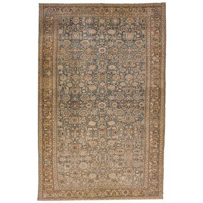 900s Handmade Persian Malayer Allover Wool Rug with Muted Tones