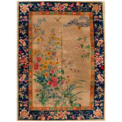 Antique Colorful Chinese Nichols Wool Rug