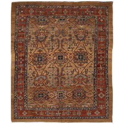 Brown Handmade Vintage Persian Tribal Bakshaish Wool Rug