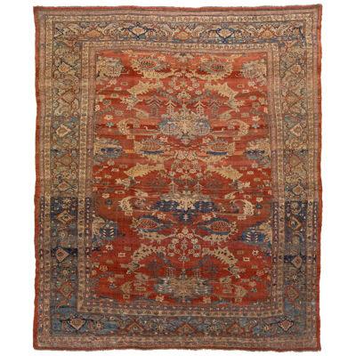 Vintage Persian Bakshaish Handmade Allover Designed Rust Wool Rug