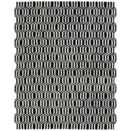 Hand-Tufted Modern Wool Rug with Freestyle’s Crisp Graphic Pattern By Apadana